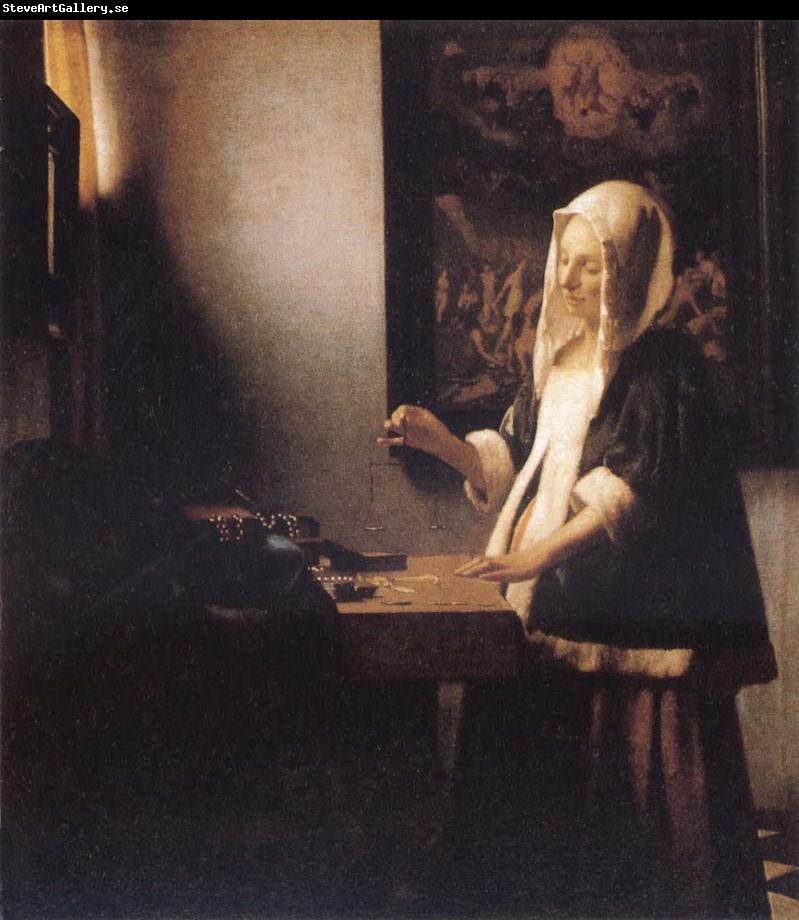 Jan Vermeer Woman Holding a Balance